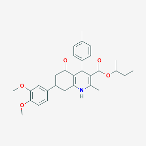 molecular formula C30H35NO5 B418811 Sec-butyl 7-(3,4-dimethoxyphenyl)-2-methyl-4-(4-methylphenyl)-5-oxo-1,4,5,6,7,8-hexahydro-3-quinolinecarboxylate 