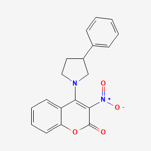 molecular formula C19H16N2O4 B4188156 3-nitro-4-(3-phenyl-1-pyrrolidinyl)-2H-chromen-2-one 