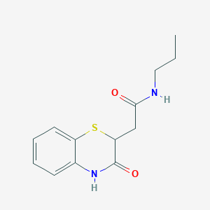 molecular formula C13H16N2O2S B4188160 2-(3-oxo-3,4-dihydro-2H-1,4-benzothiazin-2-yl)-N-propylacetamide 