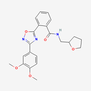 molecular formula C22H23N3O5 B4188166 2-[3-(3,4-dimethoxyphenyl)-1,2,4-oxadiazol-5-yl]-N-(tetrahydro-2-furanylmethyl)benzamide 