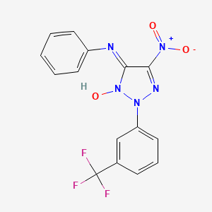 molecular formula C15H10F3N5O3 B4188182 5-nitro-N-phenyl-2-[3-(trifluoromethyl)phenyl]-2H-1,2,3-triazol-4-amine 3-oxide 