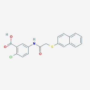 molecular formula C19H14ClNO3S B4188186 2-chloro-5-{[(2-naphthylthio)acetyl]amino}benzoic acid 
