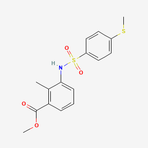 molecular formula C16H17NO4S2 B4188191 methyl 2-methyl-3-({[4-(methylthio)phenyl]sulfonyl}amino)benzoate 