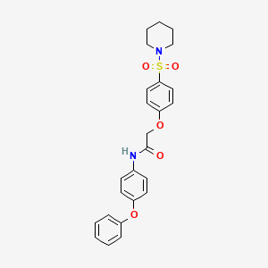 N-(4-phenoxyphenyl)-2-[4-(1-piperidinylsulfonyl)phenoxy]acetamide