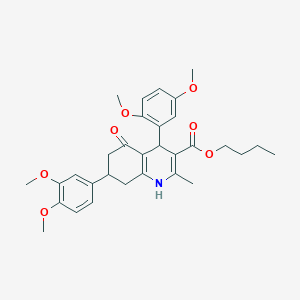 molecular formula C31H37NO7 B418820 Butyl 4-(2,5-dimethoxyphenyl)-7-(3,4-dimethoxyphenyl)-2-methyl-5-oxo-1,4,5,6,7,8-hexahydro-3-quinolinecarboxylate 