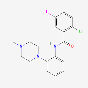 molecular formula C18H19ClIN3O B4188213 2-chloro-5-iodo-N-[2-(4-methyl-1-piperazinyl)phenyl]benzamide 