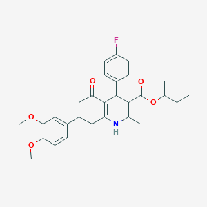 molecular formula C29H32FNO5 B418822 Sec-butyl 7-(3,4-dimethoxyphenyl)-4-(4-fluorophenyl)-2-methyl-5-oxo-1,4,5,6,7,8-hexahydro-3-quinolinecarboxylate 