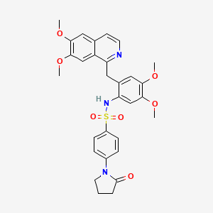 molecular formula C30H31N3O7S B4188220 N-{2-[(6,7-dimethoxy-1-isoquinolinyl)methyl]-4,5-dimethoxyphenyl}-4-(2-oxo-1-pyrrolidinyl)benzenesulfonamide 