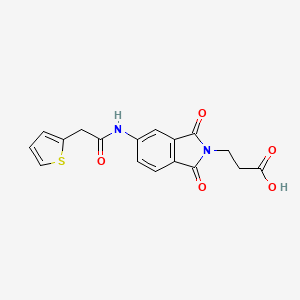 molecular formula C17H14N2O5S B4188226 3-{1,3-dioxo-5-[(2-thienylacetyl)amino]-1,3-dihydro-2H-isoindol-2-yl}propanoic acid 
