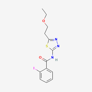 molecular formula C13H14IN3O2S B4188241 N-[5-(2-ethoxyethyl)-1,3,4-thiadiazol-2-yl]-2-iodobenzamide 