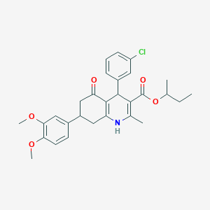 molecular formula C29H32ClNO5 B418827 Sec-butyl 4-(3-chlorophenyl)-7-(3,4-dimethoxyphenyl)-2-methyl-5-oxo-1,4,5,6,7,8-hexahydro-3-quinolinecarboxylate 