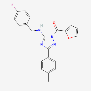 molecular formula C21H17FN4O2 B4188282 N-(4-fluorobenzyl)-1-(2-furoyl)-3-(4-methylphenyl)-1H-1,2,4-triazol-5-amine 