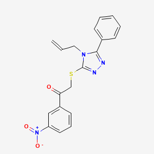 molecular formula C19H16N4O3S B4188300 2-[(4-allyl-5-phenyl-4H-1,2,4-triazol-3-yl)thio]-1-(3-nitrophenyl)ethanone 
