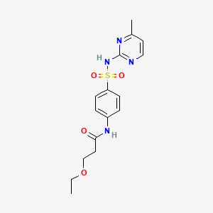 molecular formula C16H20N4O4S B4188306 3-ethoxy-N-(4-{[(4-methyl-2-pyrimidinyl)amino]sulfonyl}phenyl)propanamide 