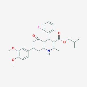 molecular formula C29H32FNO5 B418831 Isobutyl 7-(3,4-dimethoxyphenyl)-4-(2-fluorophenyl)-2-methyl-5-oxo-1,4,5,6,7,8-hexahydro-3-quinolinecarboxylate 