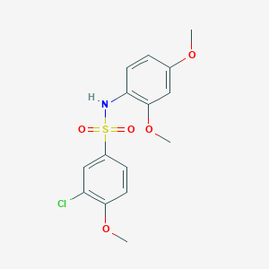 molecular formula C15H16ClNO5S B4188313 3-chloro-N-(2,4-dimethoxyphenyl)-4-methoxybenzenesulfonamide 