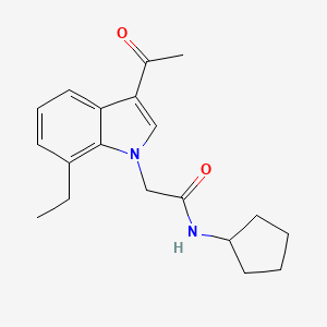 molecular formula C19H24N2O2 B4188322 2-(3-acetyl-7-ethyl-1H-indol-1-yl)-N-cyclopentylacetamide 