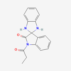 molecular formula C17H15N3O2 B4188327 1'-propionyl-1,3-dihydrospiro[benzimidazole-2,3'-indol]-2'(1'H)-one 