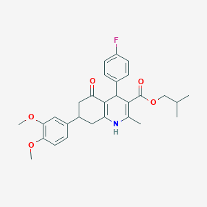 molecular formula C29H32FNO5 B418833 Isobutyl 7-(3,4-dimethoxyphenyl)-4-(4-fluorophenyl)-2-methyl-5-oxo-1,4,5,6,7,8-hexahydro-3-quinolinecarboxylate 