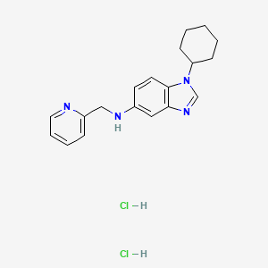 molecular formula C19H24Cl2N4 B4188341 1-cyclohexyl-N-(pyridin-2-ylmethyl)-1H-benzimidazol-5-amine dihydrochloride 