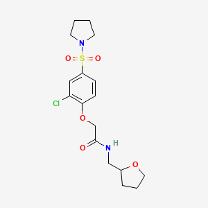 molecular formula C17H23ClN2O5S B4188343 2-[2-chloro-4-(1-pyrrolidinylsulfonyl)phenoxy]-N-(tetrahydro-2-furanylmethyl)acetamide 