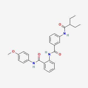 molecular formula C27H29N3O4 B4188345 2-({3-[(2-ethylbutanoyl)amino]benzoyl}amino)-N-(4-methoxyphenyl)benzamide 