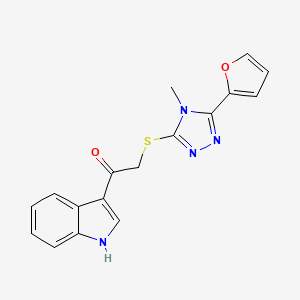 molecular formula C17H14N4O2S B4188347 2-{[5-(2-furyl)-4-methyl-4H-1,2,4-triazol-3-yl]thio}-1-(1H-indol-3-yl)ethanone 