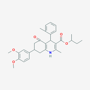 molecular formula C30H35NO5 B418835 Sec-butyl 7-(3,4-dimethoxyphenyl)-2-methyl-4-(2-methylphenyl)-5-oxo-1,4,5,6,7,8-hexahydro-3-quinolinecarboxylate 