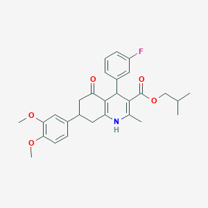 molecular formula C29H32FNO5 B418836 Isobutyl 7-(3,4-dimethoxyphenyl)-4-(3-fluorophenyl)-2-methyl-5-oxo-1,4,5,6,7,8-hexahydro-3-quinolinecarboxylate 