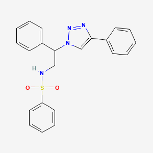 molecular formula C22H20N4O2S B4188386 N-[2-phenyl-2-(4-phenyl-1H-1,2,3-triazol-1-yl)ethyl]benzenesulfonamide 