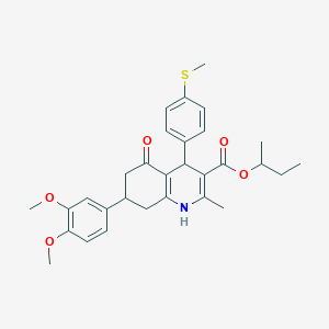 molecular formula C30H35NO5S B418839 Sec-butyl 7-(3,4-dimethoxyphenyl)-2-methyl-4-[4-(methylsulfanyl)phenyl]-5-oxo-1,4,5,6,7,8-hexahydro-3-quinolinecarboxylate 
