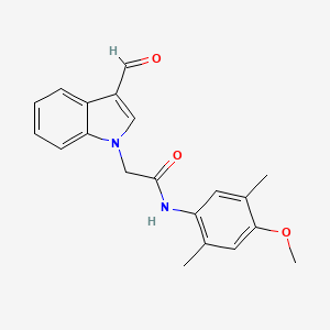 2-(3-formyl-1H-indol-1-yl)-N-(4-methoxy-2,5-dimethylphenyl)acetamide