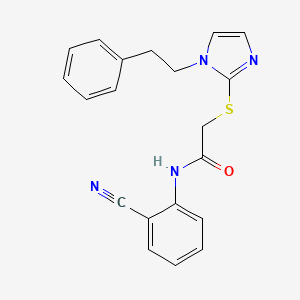 molecular formula C20H18N4OS B4188411 N-(2-cyanophenyl)-2-{[1-(2-phenylethyl)-1H-imidazol-2-yl]thio}acetamide 