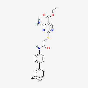 ethyl 2-[(2-{[4-(1-adamantyl)phenyl]amino}-2-oxoethyl)thio]-4-amino-5-pyrimidinecarboxylate