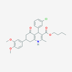 molecular formula C29H32ClNO5 B418842 Butyl 4-(3-chlorophenyl)-7-(3,4-dimethoxyphenyl)-2-methyl-5-oxo-1,4,5,6,7,8-hexahydro-3-quinolinecarboxylate 