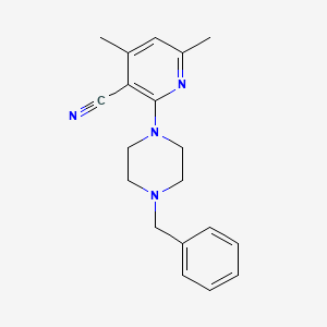 molecular formula C19H22N4 B4188424 2-(4-benzyl-1-piperazinyl)-4,6-dimethylnicotinonitrile 