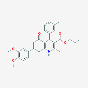 molecular formula C30H35NO5 B418843 Sec-butyl 7-(3,4-dimethoxyphenyl)-2-methyl-4-(3-methylphenyl)-5-oxo-1,4,5,6,7,8-hexahydro-3-quinolinecarboxylate 