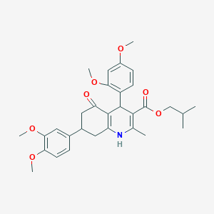 Isobutyl 4-(2,4-dimethoxyphenyl)-7-(3,4-dimethoxyphenyl)-2-methyl-5-oxo-1,4,5,6,7,8-hexahydro-3-quinolinecarboxylate