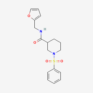 molecular formula C17H20N2O4S B4188454 N-(2-furylmethyl)-1-(phenylsulfonyl)-3-piperidinecarboxamide 