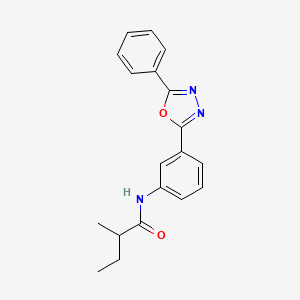 molecular formula C19H19N3O2 B4188460 2-methyl-N-[3-(5-phenyl-1,3,4-oxadiazol-2-yl)phenyl]butanamide 