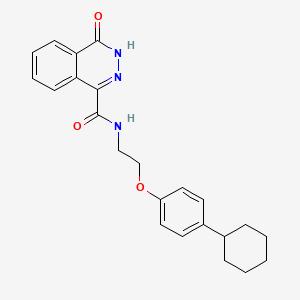 molecular formula C23H25N3O3 B4188478 N-[2-(4-cyclohexylphenoxy)ethyl]-4-oxo-3,4-dihydro-1-phthalazinecarboxamide 
