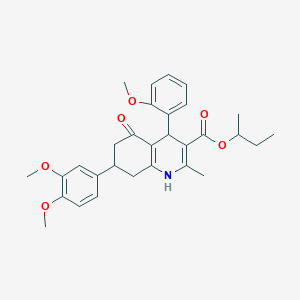 Sec-butyl 7-(3,4-dimethoxyphenyl)-4-(2-methoxyphenyl)-2-methyl-5-oxo-1,4,5,6,7,8-hexahydro-3-quinolinecarboxylate