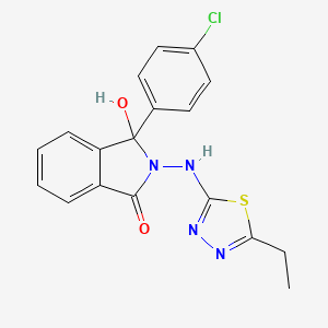 molecular formula C18H15ClN4O2S B4188491 3-(4-chlorophenyl)-2-[(5-ethyl-1,3,4-thiadiazol-2-yl)amino]-3-hydroxy-1-isoindolinone 