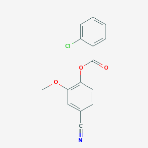 molecular formula C15H10ClNO3 B4188505 4-cyano-2-methoxyphenyl 2-chlorobenzoate 