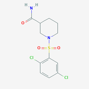 molecular formula C12H14Cl2N2O3S B4188521 1-[(2,5-dichlorophenyl)sulfonyl]-3-piperidinecarboxamide 