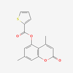 molecular formula C16H12O4S B4188525 4,7-dimethyl-2-oxo-2H-chromen-5-yl 2-thiophenecarboxylate 