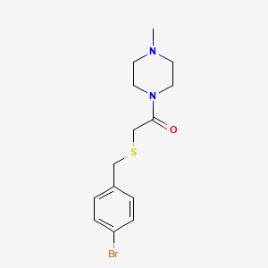 molecular formula C14H19BrN2OS B4188538 1-{[(4-bromobenzyl)thio]acetyl}-4-methylpiperazine 