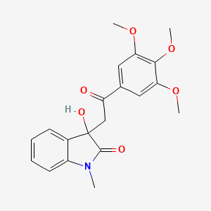 molecular formula C20H21NO6 B4188543 3-hydroxy-1-methyl-3-[2-oxo-2-(3,4,5-trimethoxyphenyl)ethyl]-1,3-dihydro-2H-indol-2-one 