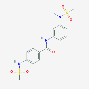 molecular formula C16H19N3O5S2 B4188561 N-{3-[methyl(methylsulfonyl)amino]phenyl}-4-[(methylsulfonyl)amino]benzamide 
