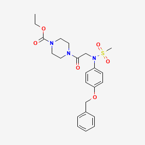 molecular formula C23H29N3O6S B4188563 ethyl 4-[N-[4-(benzyloxy)phenyl]-N-(methylsulfonyl)glycyl]-1-piperazinecarboxylate 